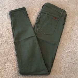 Joe’s Jeans army green skinny jean